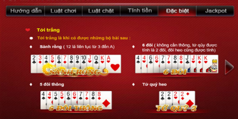 Quy định về tới trắng trong game bài tiến lên Kuwin